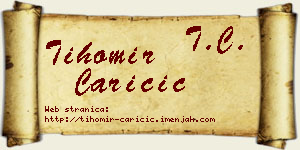 Tihomir Caričić vizit kartica